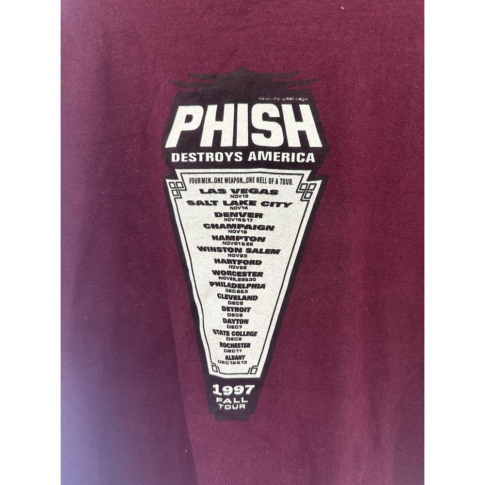 VINTAGE 1997 PHISH BRUCE LEE Masters Of The Fu TULTEX XL Destroys America 1.0